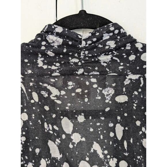 Michael Michael Kors Women's Small Top ~ Splatter Cowl Neck Casual Black White - Picture 6 of 8